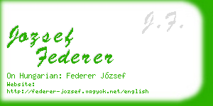 jozsef federer business card